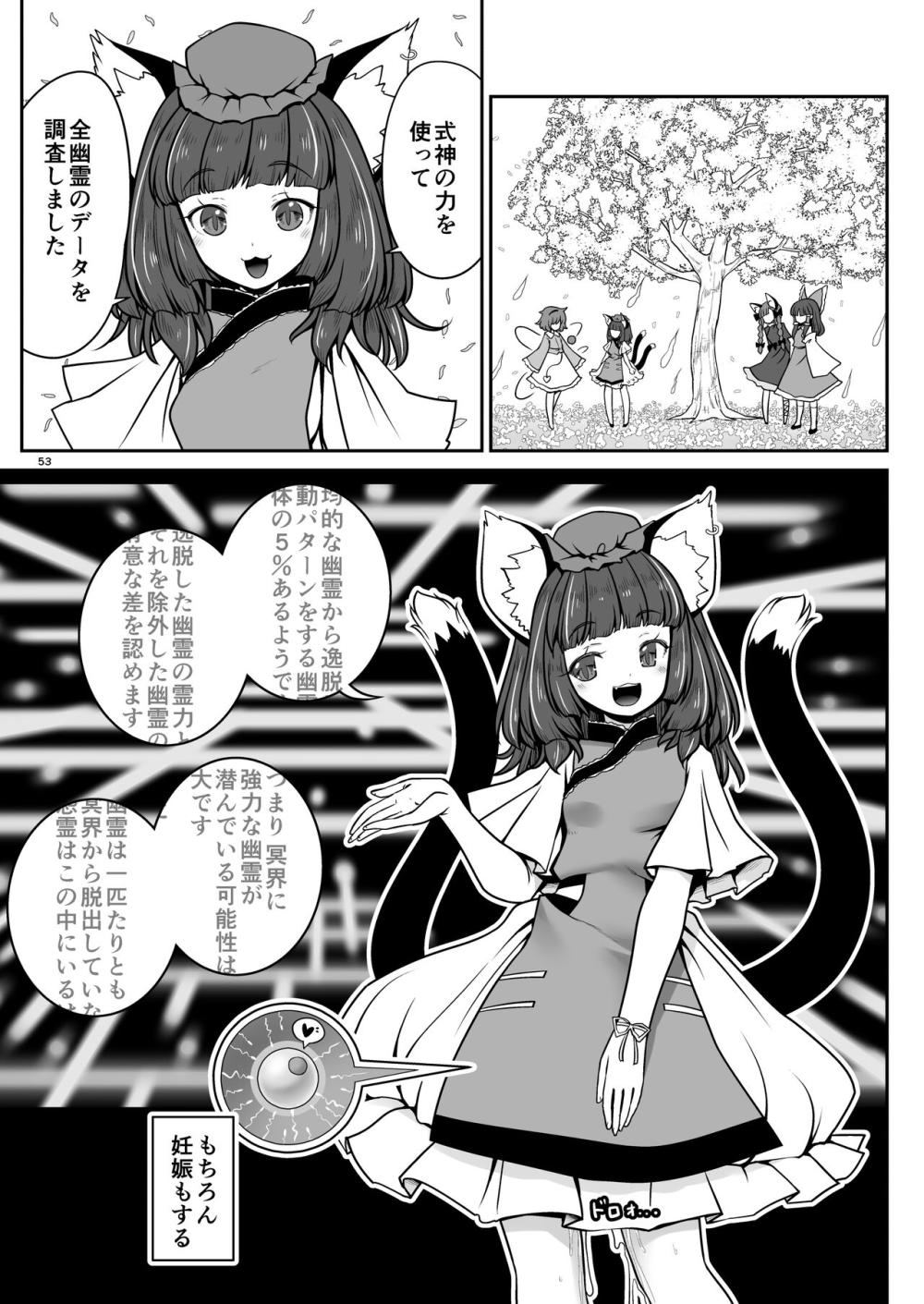 【東方Project】オチンチンが大好きな女の子しかいない幻想郷の紅魔館に遊びにいきマッチョな魔物に激しく突かれて絶頂しちゃう3P中出しセックス53