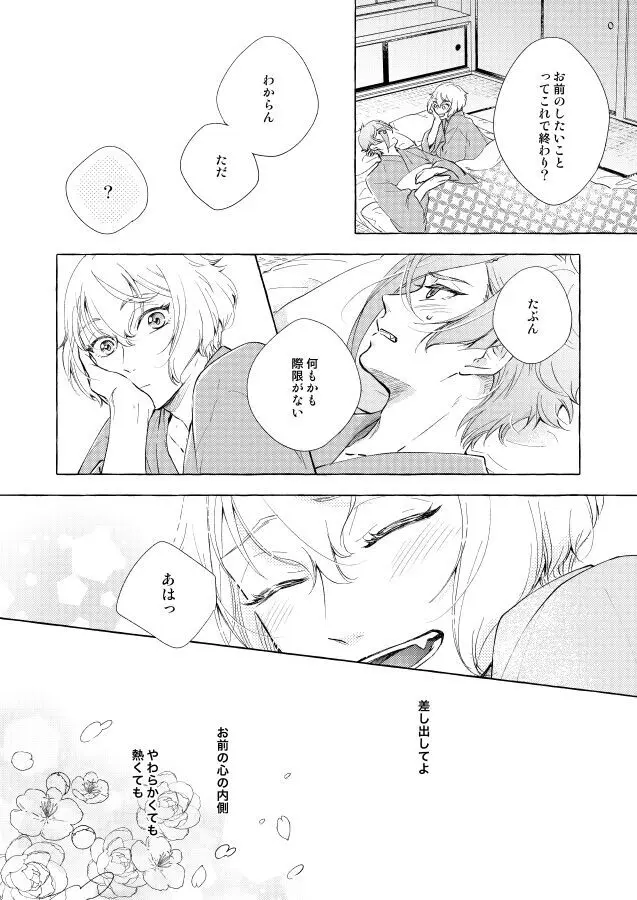 【BL漫画 刀剣乱舞】くっついたりキスしたりしてイチャイチャしていた膝丸と髭切がひょんなことから距離が離れてしまい想いをぶつけ合って絡み合う近親相姦ボーイズラブエッチ42