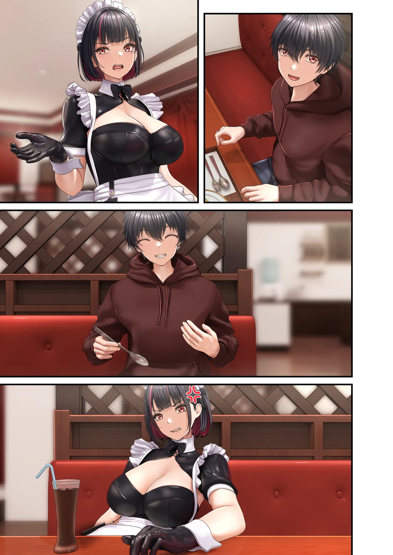 メイドカフェで働くスタイル抜群の可愛い女子校生がイケメンクラスメイトにエッチなお願いをされてので反撃したらドMだとわかりしっかり弄んであげる女性優位な射精管理セックス50