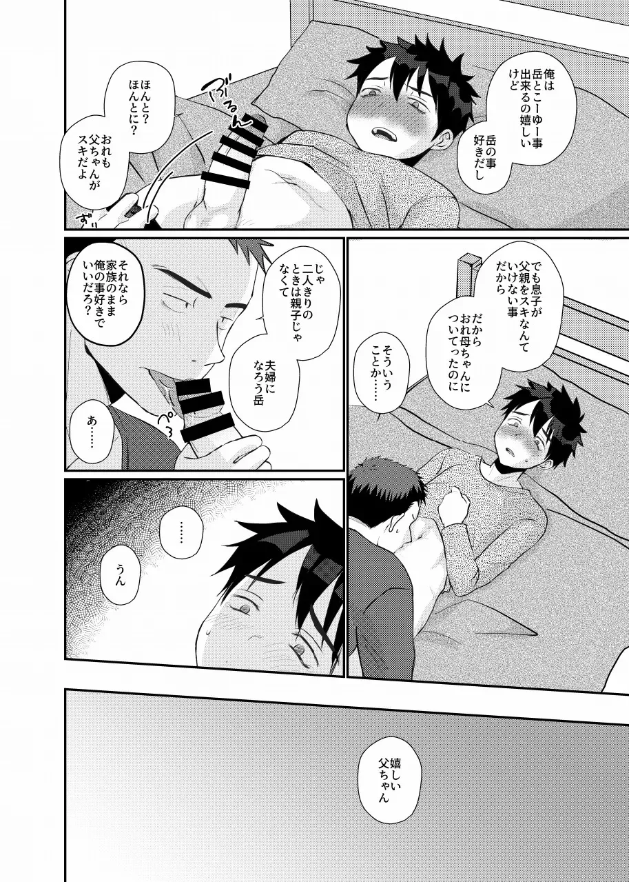 【BL漫画】離婚して離れて暮らす息子と久しぶりに会った父親が息子と一緒にお風呂に入っているうちに急接近して一線を越えちゃう禁断の近親相姦ゲイエッチ20