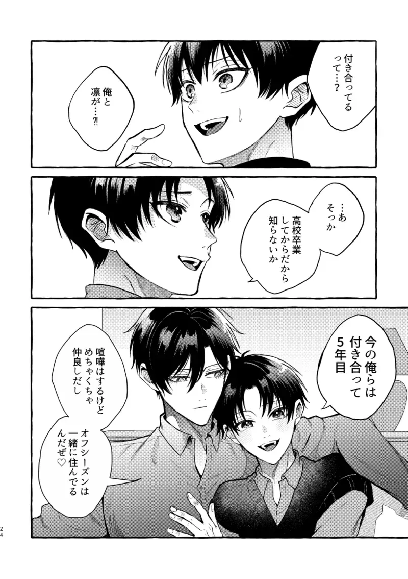 【BL漫画 ブルーロック】初体験を糸師凛に奪われた潔世一が未来の付き合っている自分たちと会ってしまい相手を交換して嫉妬させ合う時空を超えたボーイズラブエッチ22