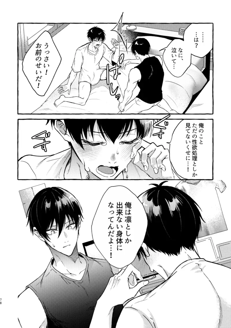 【BL漫画 ブルーロック】初体験を糸師凛に奪われた潔世一が未来の付き合っている自分たちと会ってしまい相手を交換して嫉妬させ合う時空を超えたボーイズラブエッチ76