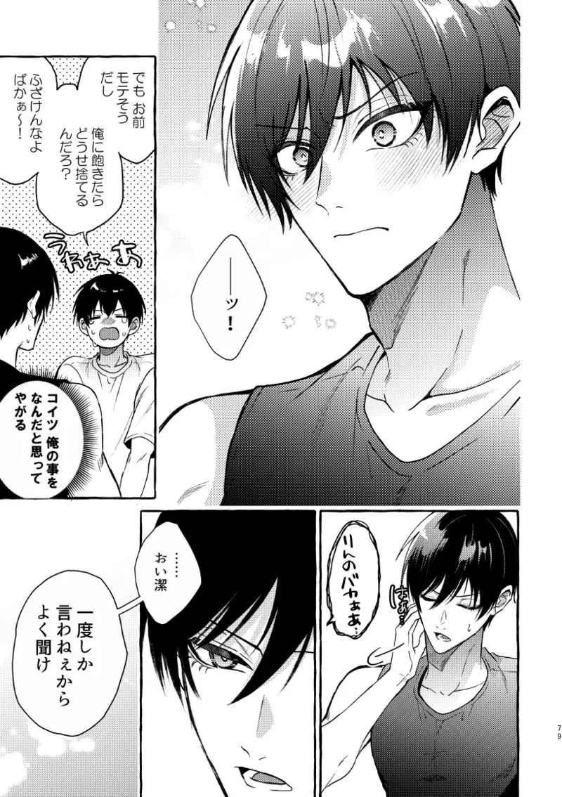 【BL漫画 ブルーロック】初体験を糸師凛に奪われた潔世一が未来の付き合っている自分たちと会ってしまい相手を交換して嫉妬させ合う時空を超えたボーイズラブエッチ77