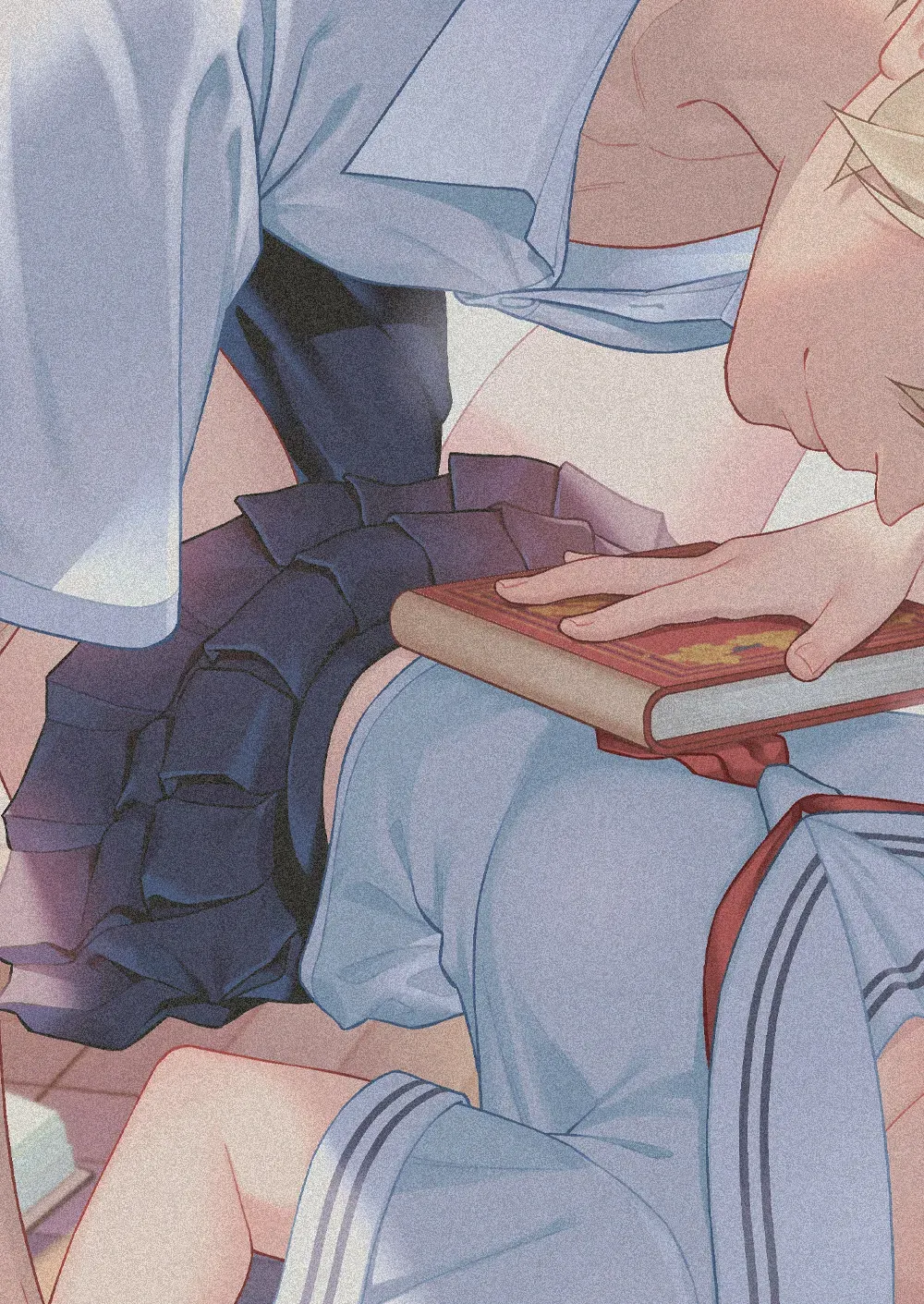 図書室をヤリ部屋代わりに利用する輩にうんざりしつつも聞き耳を立ててオナニーしている女子校生が官能小説を読んでいるのがバレてイケメン後輩に迫られちゃうドキドキ快感エッチ38