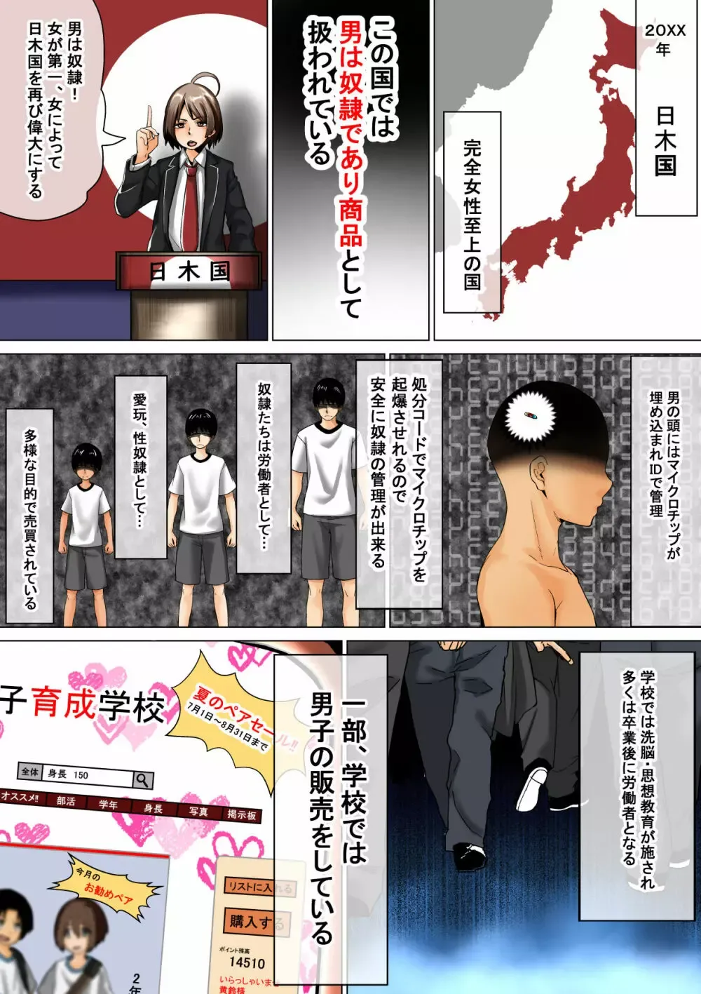 男子は奴隷であり商品となっていた極度の女性上位の未来にギャル女子校生がイケメン男子を性奴隷にする為に買って好きにカラダを弄んじゃう逆レイプエッチ2