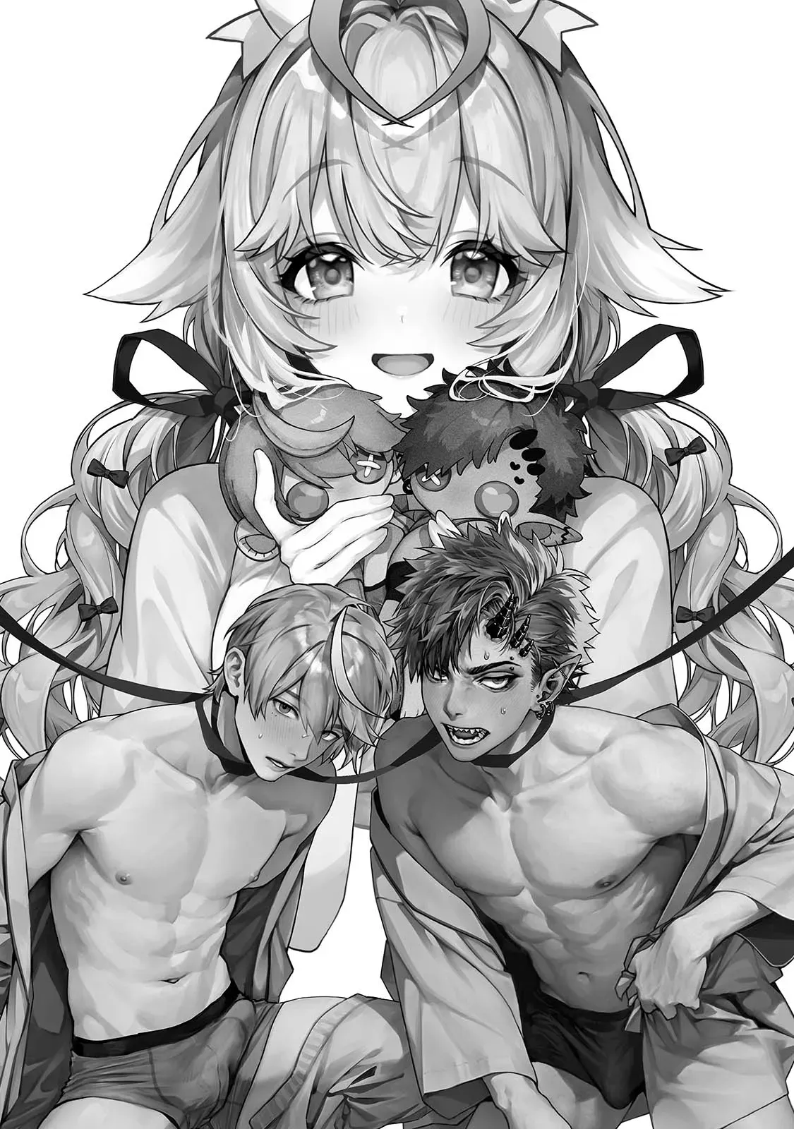 無邪気で可愛い天使と人間のハーフ美少女が感覚共有人形を使った実験に巻き込まれて無自覚に人形を使ってイケメンの幼馴染２人をアナルで絶頂させちゃうドキドキ遠隔逆転エッチ2