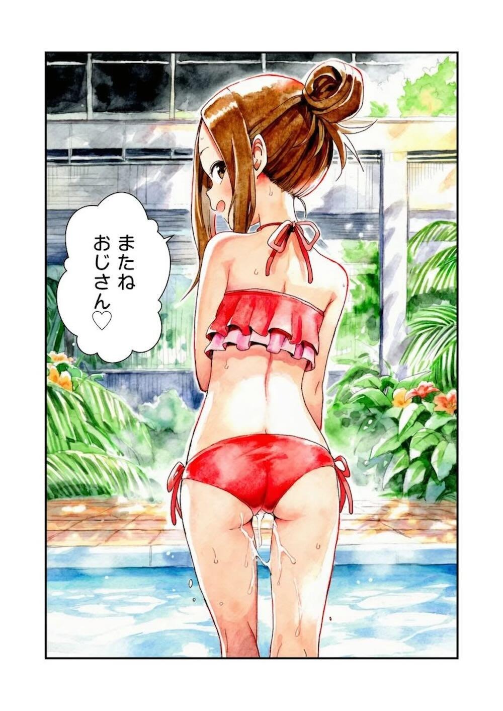 想いを寄せてくれているイケメン男子とプールに遊びに来たロリカワ美少女がこっそり離れておじさんを誘惑して快楽に浸っちゃうドキドキイジワルエッチ32