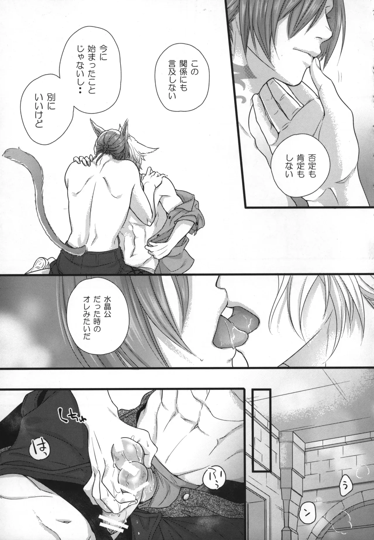 【BL漫画 ファイナルファンタジー】光の戦士とラハが二人でお酒を飲んでいるうちに気持ちを抑えきることができずに求め合っちゃうボーイズラブエッチ10