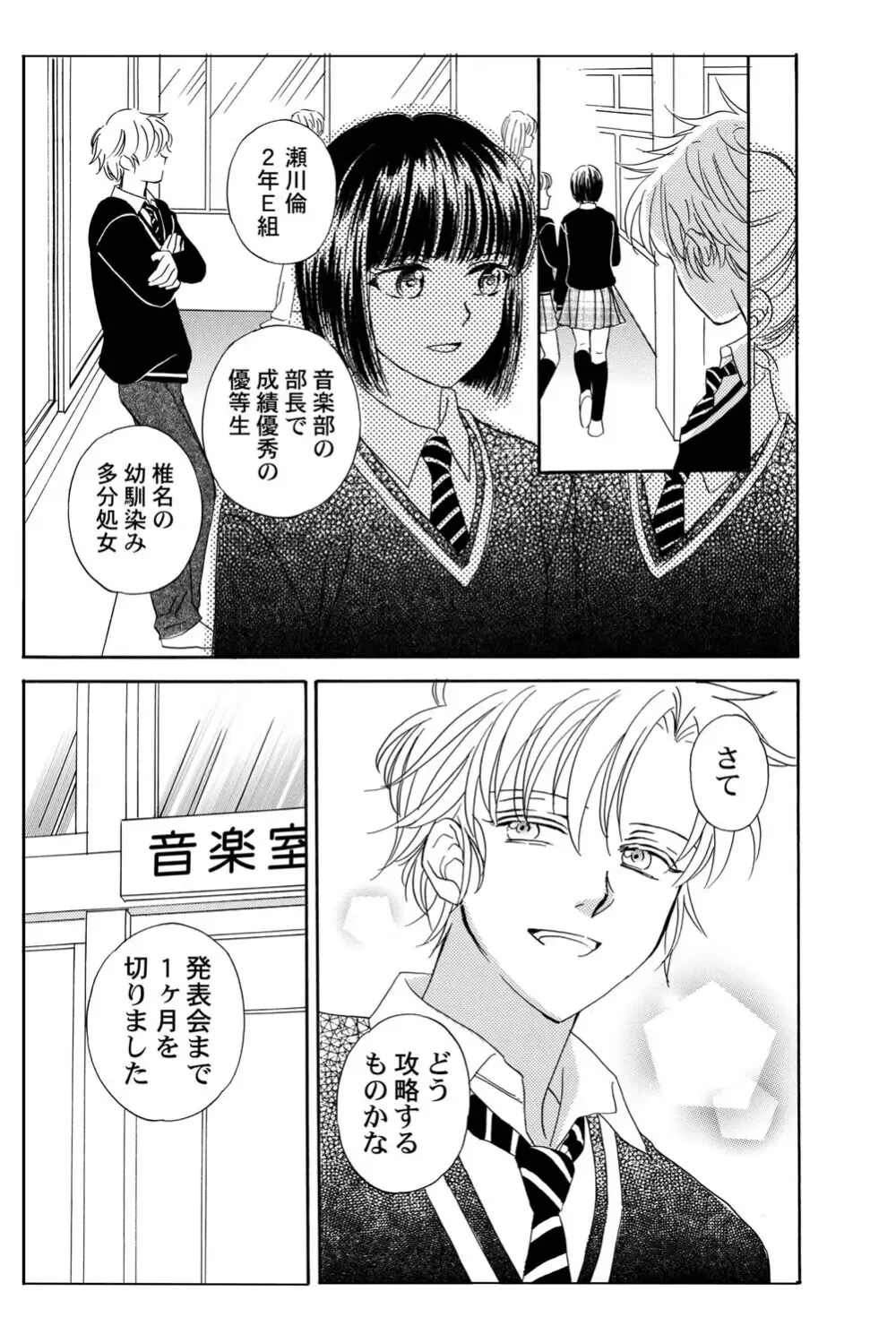 遊び人で有名なイケメン男子生徒2人が唯一堕ちない真面目な幼馴染女子校生を落とす事を賭けて勝負しているうちに惹かれちゃうドキドキラブゲーム64