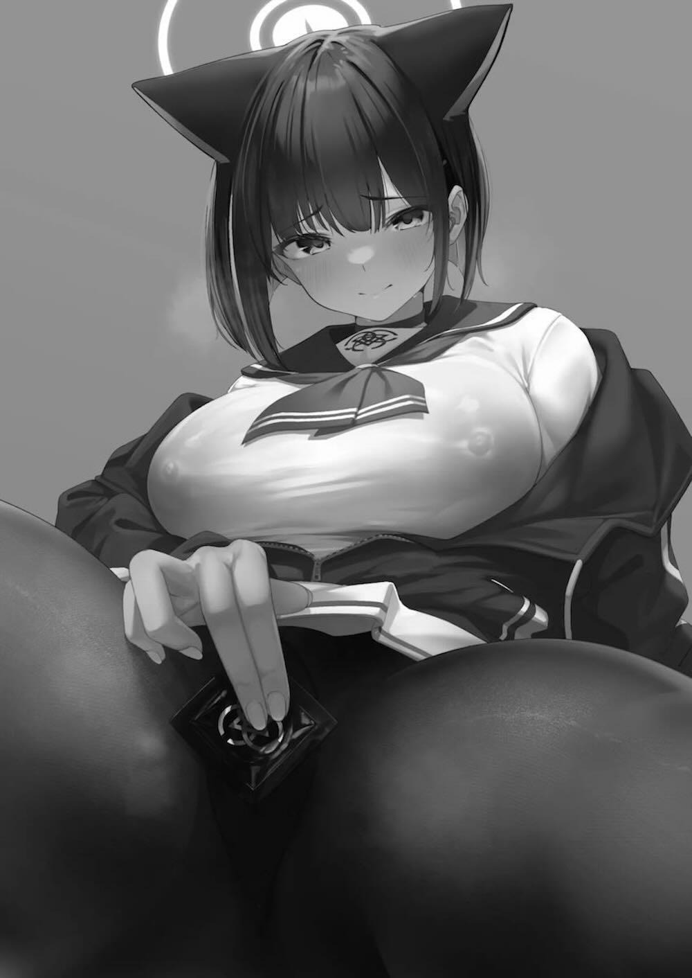 【ブルーアーカイブ】忘れ物をしてシャーレに戻った杏山カズサが仮眠していた先生が勃起している姿を見て発情して迫っちゃうイチャイチャセックス30