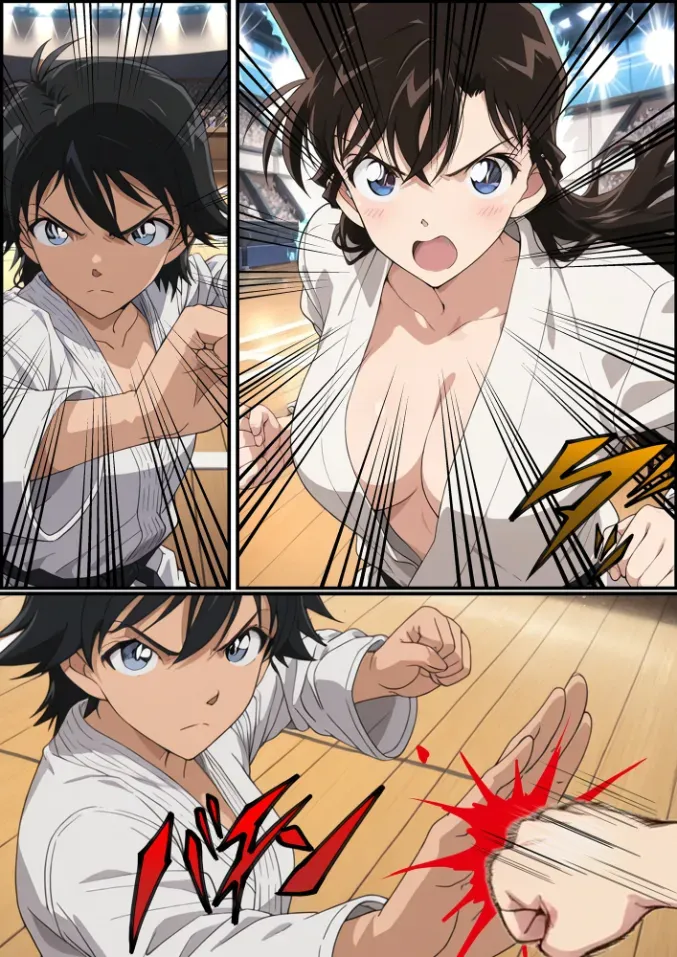 【名探偵コナン】悪辣な罠に嵌り空手部コーチのセフレとなってしまった毛利蘭が空手大会で優勝して念願の工藤新一と一夜を共にしたのに満足できずにAVデビューさせられちゃうドキドキ調教エッチ9