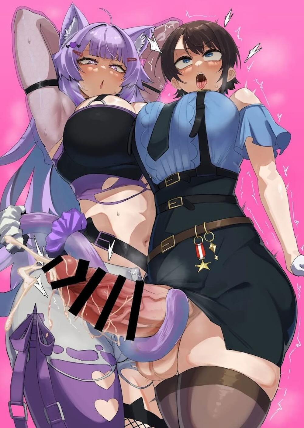 【ホロライブ】遅刻している大空スバルを心配して様子を見に家に行った猫又おかゆがオチンチンがが生えて性欲の権化と化したスバルに襲いかかられちゃうフタナリエッチ39