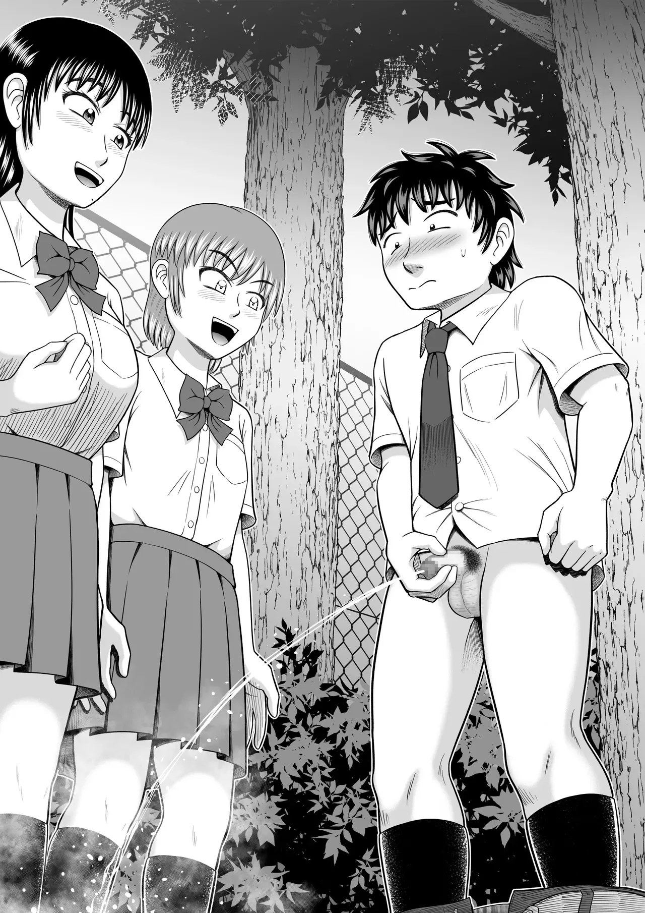 授業中におっぱいを見てることを指摘された男子学生が同じクラスの女子にちんこを見せるように要求され恥辱を受けちゃう羞恥プレイ56